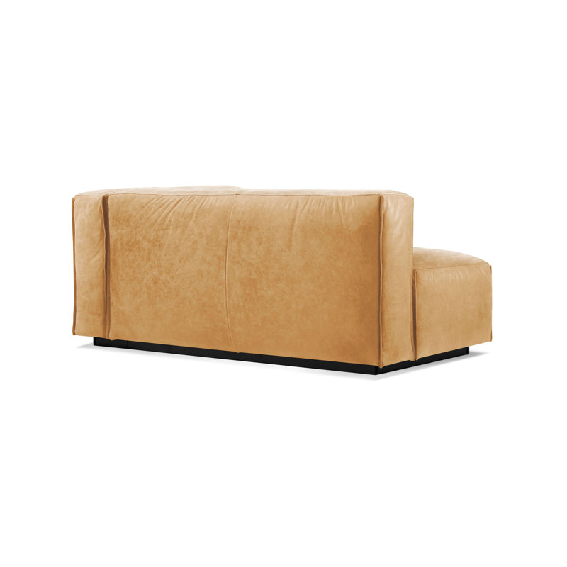 Cleon Chaise Lounge, Right Hand Facing, Camel Genuine Leather