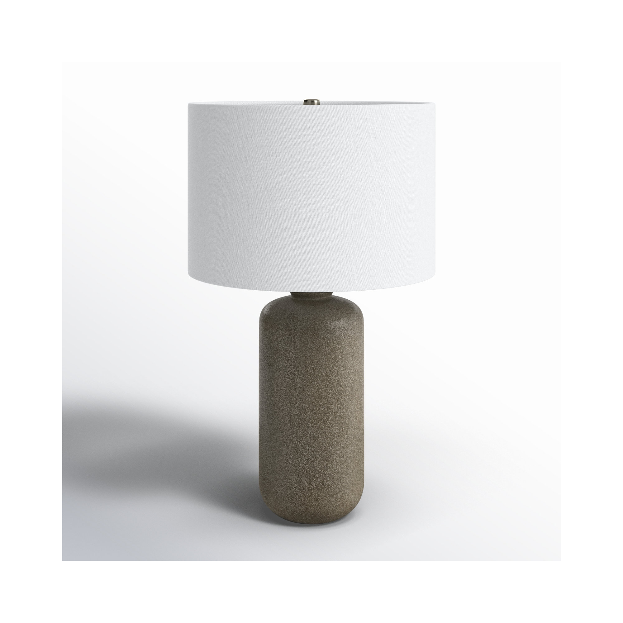 Patrick Ceramic Table Lamp, White, Gray
