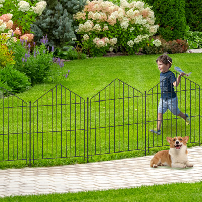 Black Metal Garden Fence Included(Set of 5)