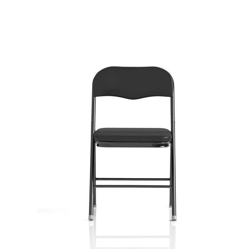 Polyurethane Conference Chair Folding Chair, Black