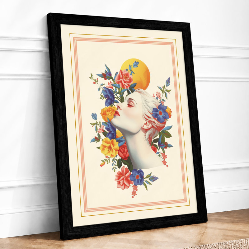 Woman In Bloom Botanical - Print, A1 - 84.1 x 59.4 cm, Black