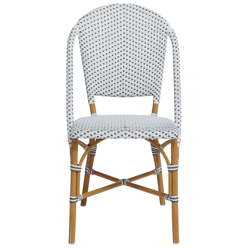 Chaise d'appoint Sofie, Blanc avec pois cappuccino