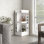 Armoire de bar 46 po avec 14 bouteilles pour une sensation luxueuse, blanc, aspect élégant