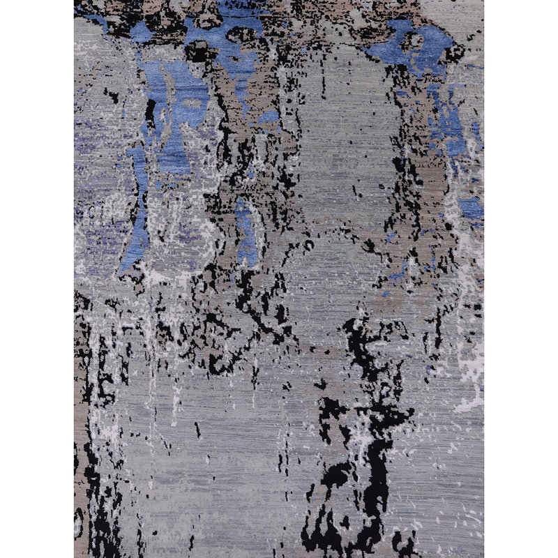 Tapis bleu / gris / noir Bratenahl, Rond 5 pi