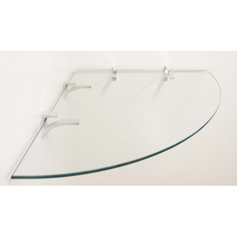 Glass Corner Shelf, Chrome