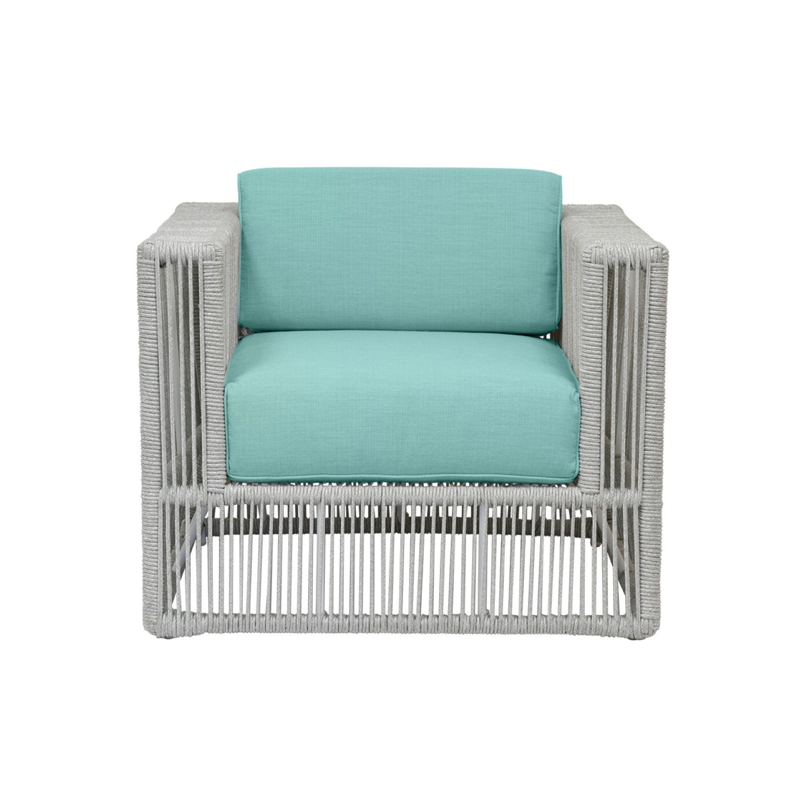 Outdoor Lounge Chair , Sunbrella® Cushions Included, Dupione Celeste, Gray