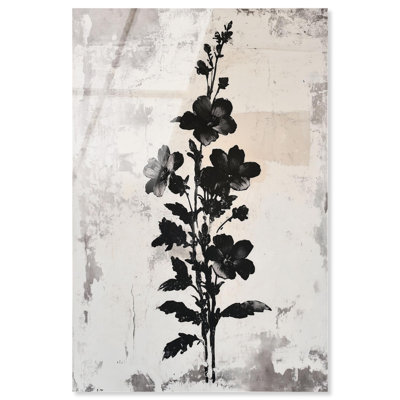 Décoration murale florale noire houxhock I par Art Remedy, prête à être suspendue, 20 x 30