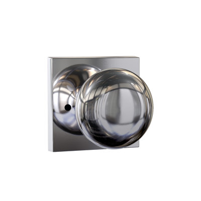 Bravura 906-6 Macon Privacy Knob on Round Contemporary Rose in Satin Nickel