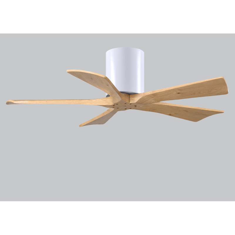 Ventilateur à pales encastré 5 pales Irene, 42", Ton érable clair, Matte White