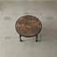 Table basse ronde industrielle, finition en bois rustique avec structure en métal robuste, table d'appoint moderne pour le salon, la chambre à coucher et le bureau (brun)