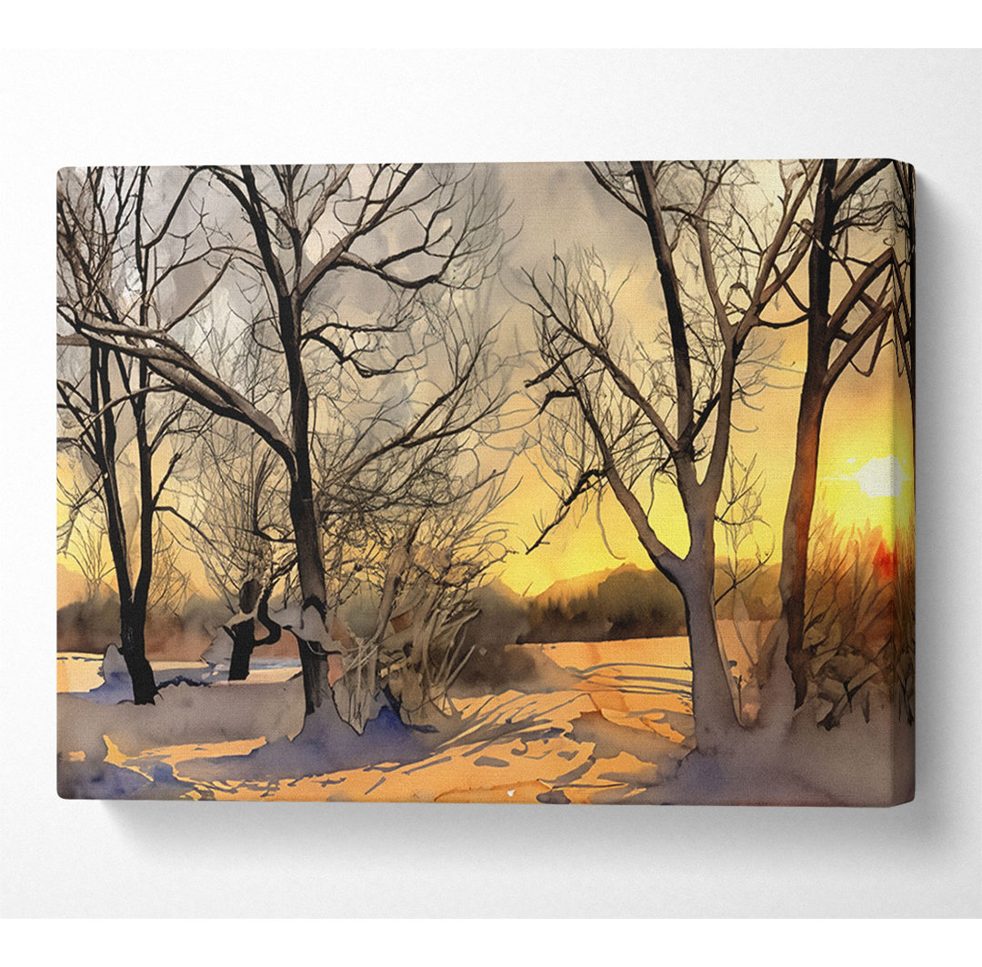 Footsteps In Snow - Kunstdrucke auf Leinwand - Wrapped Canvas