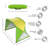 Wakeman  70" (H) x 108" (W) x 72" (D) - Beach Tent Sun Shelter with Carry Bag, Outdoor Tent Shade, Green-44218566