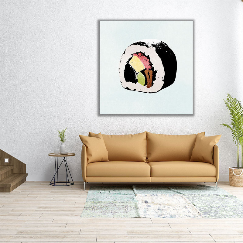Style de sushi I - reproduction d'art sur toile, H 12 po x l 12 po