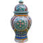 Pot intérieur / extérieur en céramique turquoise / orange 11,5 po