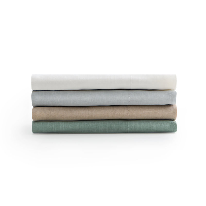 Fog Gray Queen Cotton Percale Deep Pocket Sheet Set