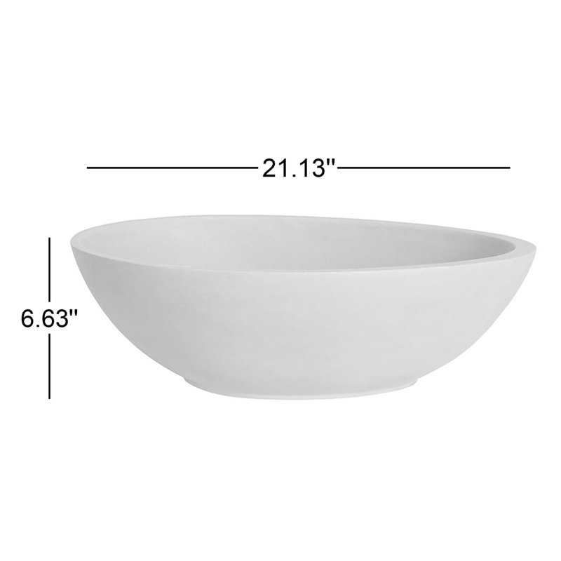 Lavabo de salle de bain vasque ovale en béton, Gris clair