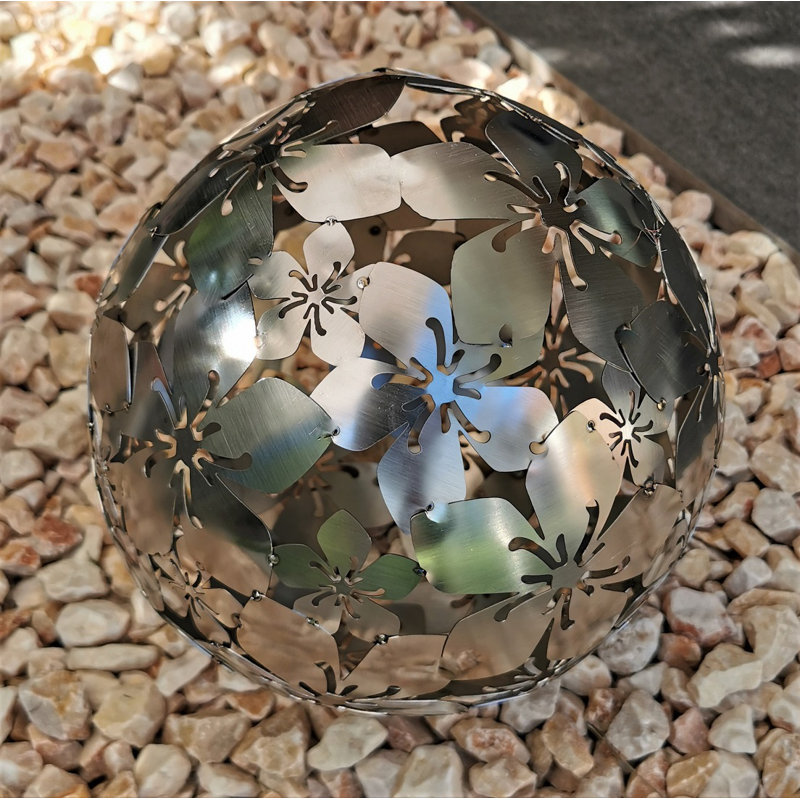 Charlann Stainless Steel Gazing Ball, 20cm H x 20cm W x 20cm D
