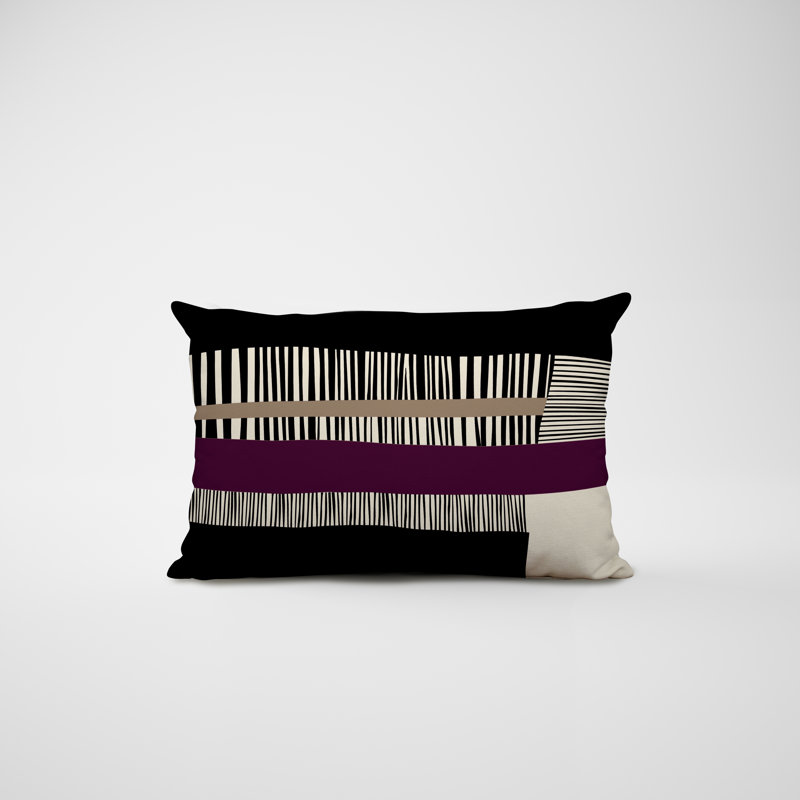 Housse et insert de coussin rectangulaire intérieur / extérieur en polyester / mélange de polyester Chamu, Mauve