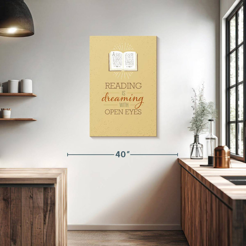 Tergel Reading Dreaming Quote, 36" H x 24" W