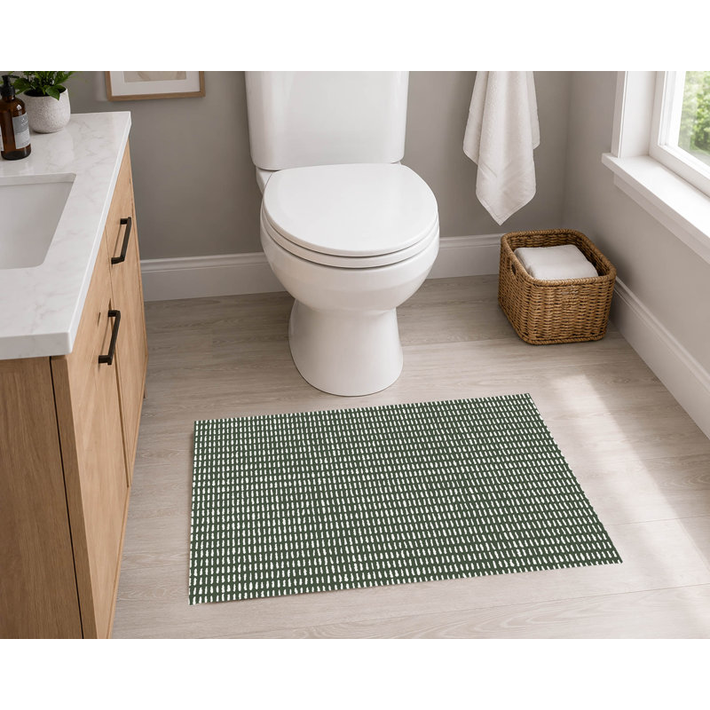Tapis de toilette rectangulaire absorbant et antidérapant Pasture Play, 24" W x 17" L, Peach, Orange