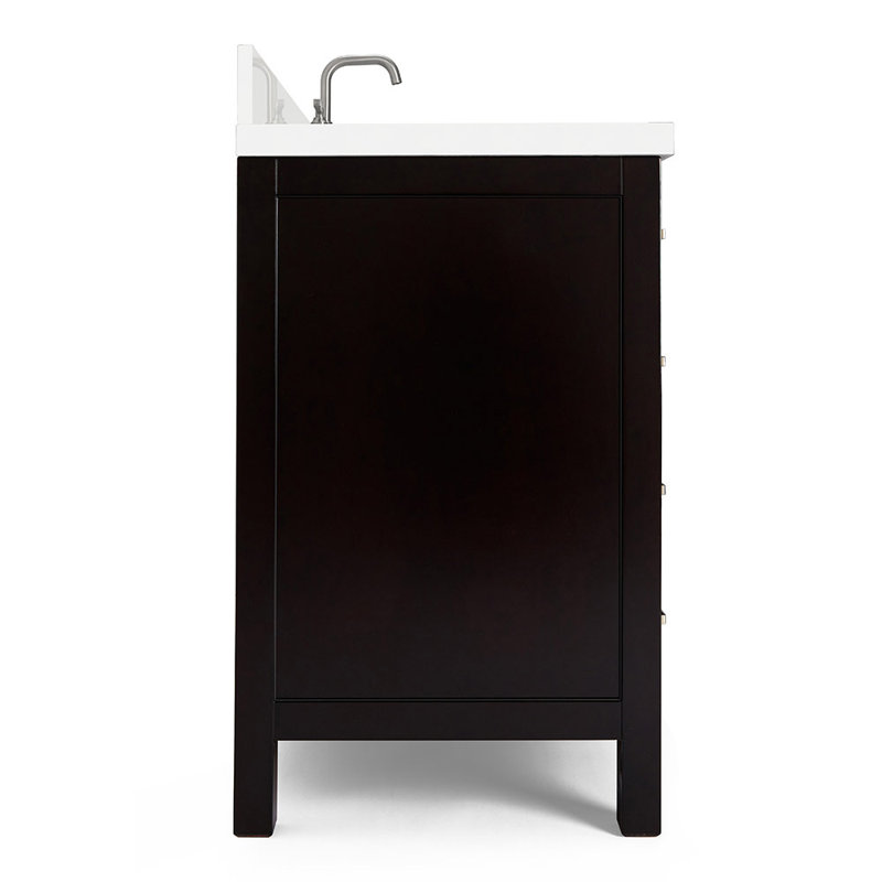 Cambridge 37'' W Single Vanity, Espresso, Brushed Nickel, Pure White Quartz