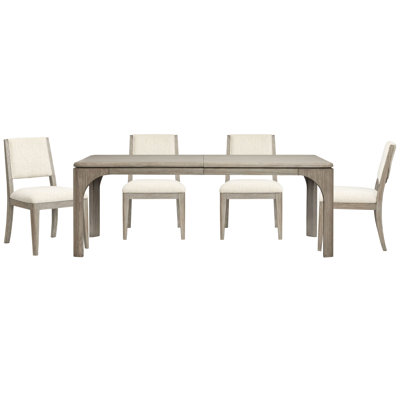 Extendable Rectangular Dining Table With 4 Side Chairs