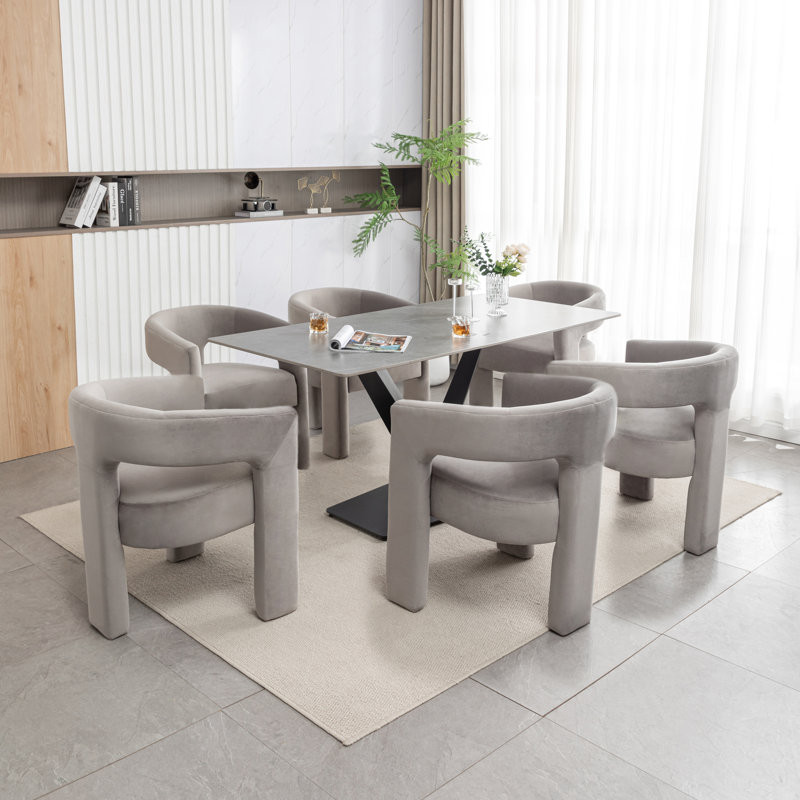 Chaise rembourrée Zanthia, Gris