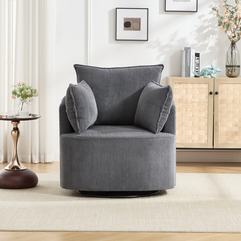 Fauteuil pivotant pour le salon ou le bureau, Gris