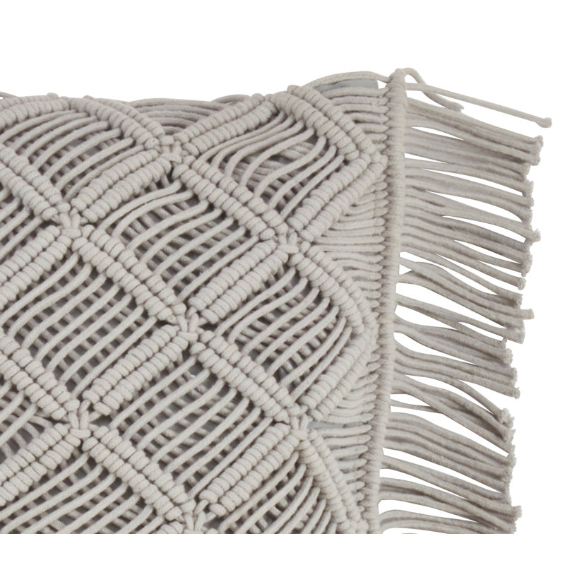 Coussin Macramé, Gris
