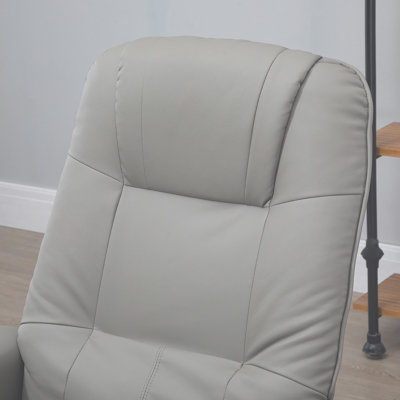 Faux Leather Manual Recliner with Swivel Wood Base Padded Armrest -  Red Barrel Studio®, FC71EFF0045541D793DA9B749B921001