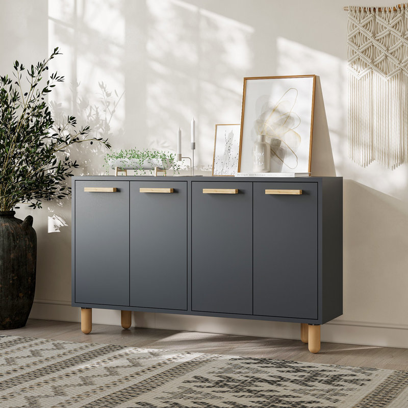 Console moderne, couleur anthracite, 47,2 po x 29,0 po x 11,6 po | 100% panneau de particules enduit de mélamine, épaisseur: 0,7 pouce | Élégant et fonctionnel pour le salon ou le vestibule, design durable et contemporain