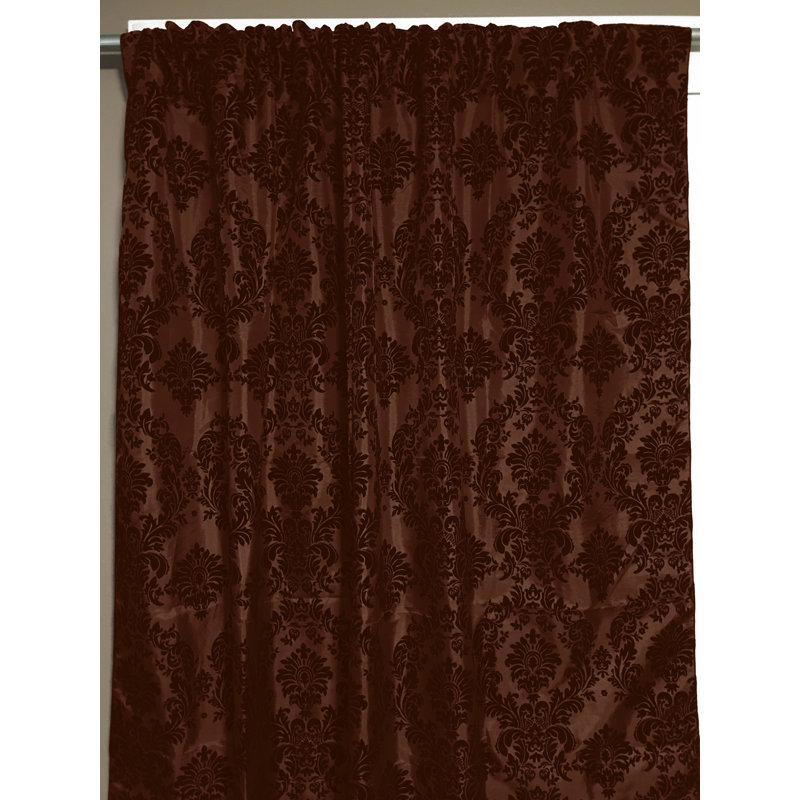 Amboy Semi Sheer Curtain Single Panel, 56" W x 63" L, Brown
