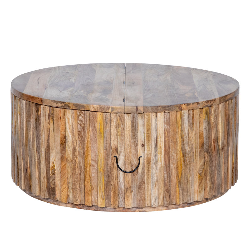 Geneieve Solid Wood Coffee Table, Light Brown