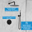 Ensemble de robinet de salle de bain pour salle de bain, pomme de douche à pluie avec douchette 12 po, système de douche mural avec valve à pression équilibrée