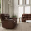 Fauteuil inclinable pivotant manuel, fauteuil inclinable électrique double et causeuse couleur noyer - Esthétique cuir élégant et 2 fauteuils inclinables avec structure solide pour une stabilité optimale