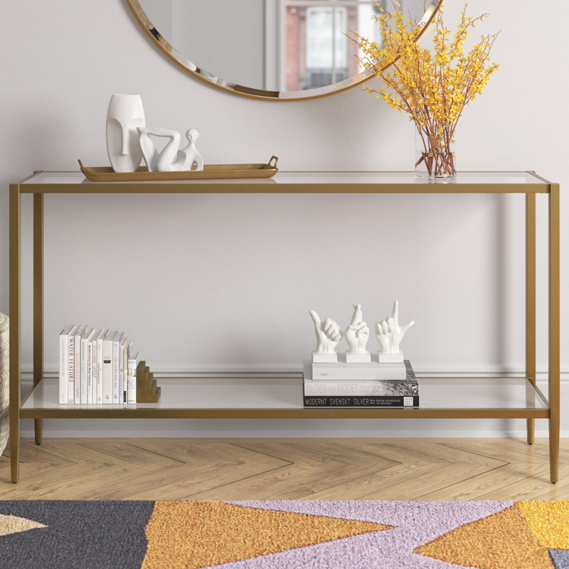 Console Hera, Plateau transparent / base en laiton
