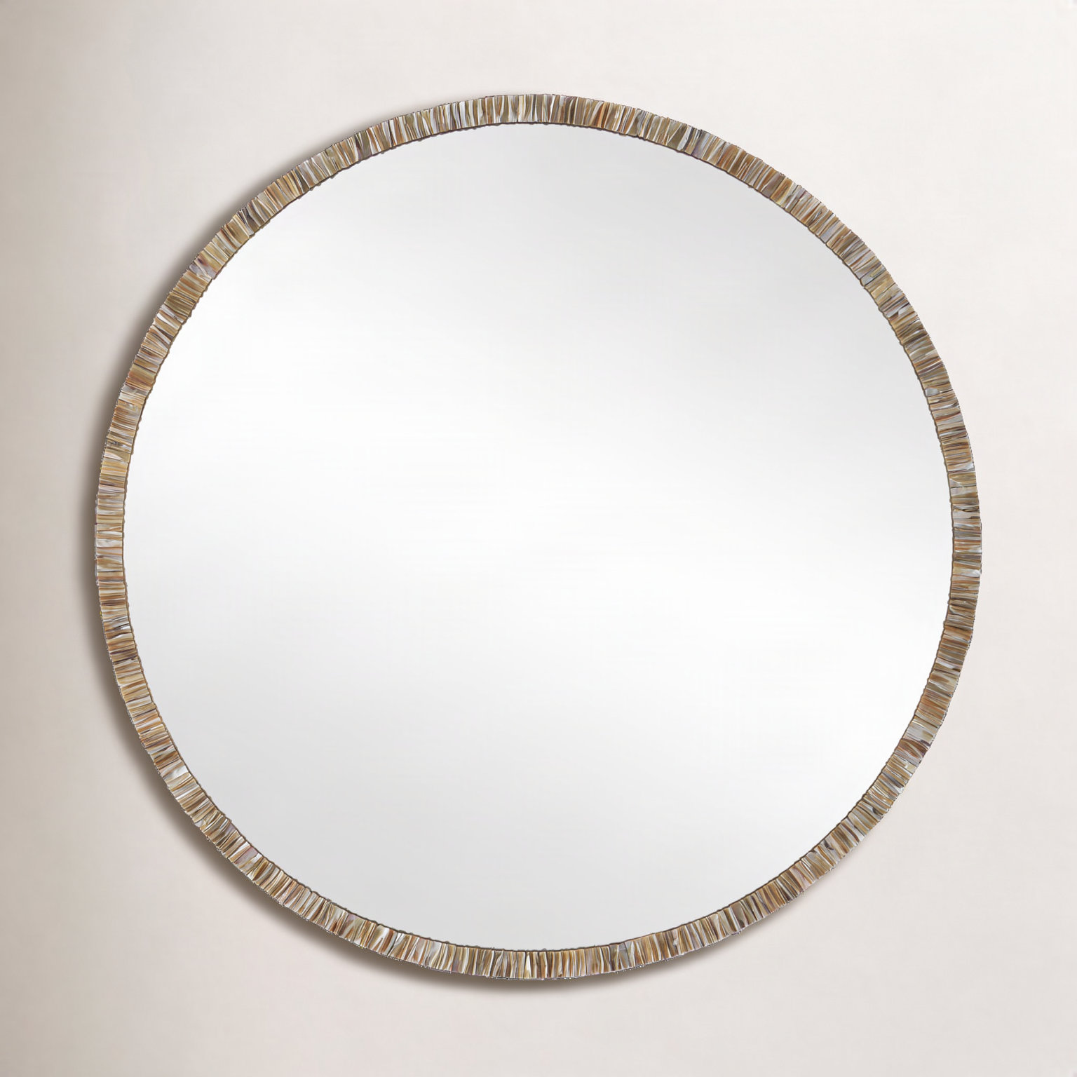 40" Shell Inlay Round Accent Mirror