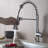Blossom Chrome Finish Commercial Pull-Down Kitchen Faucet – Solid Brass Spring Sink Faucet with Single Handle, 1 or 3-Hole Installation for Farmhouse, RV, and Utility Sinks-49185583-26720415