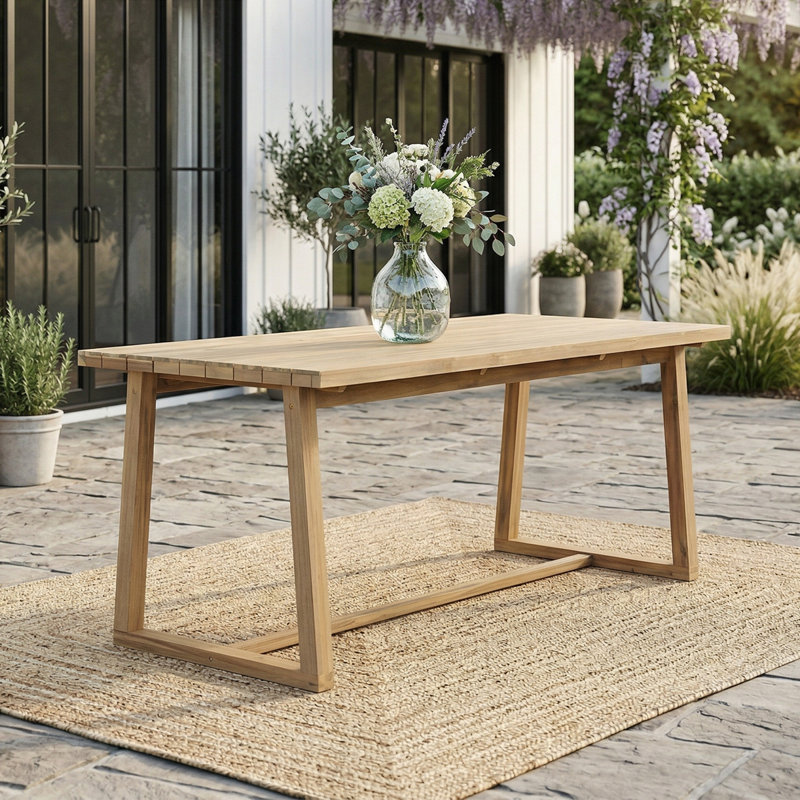 Table d'extérieur pour patio, Teck clair