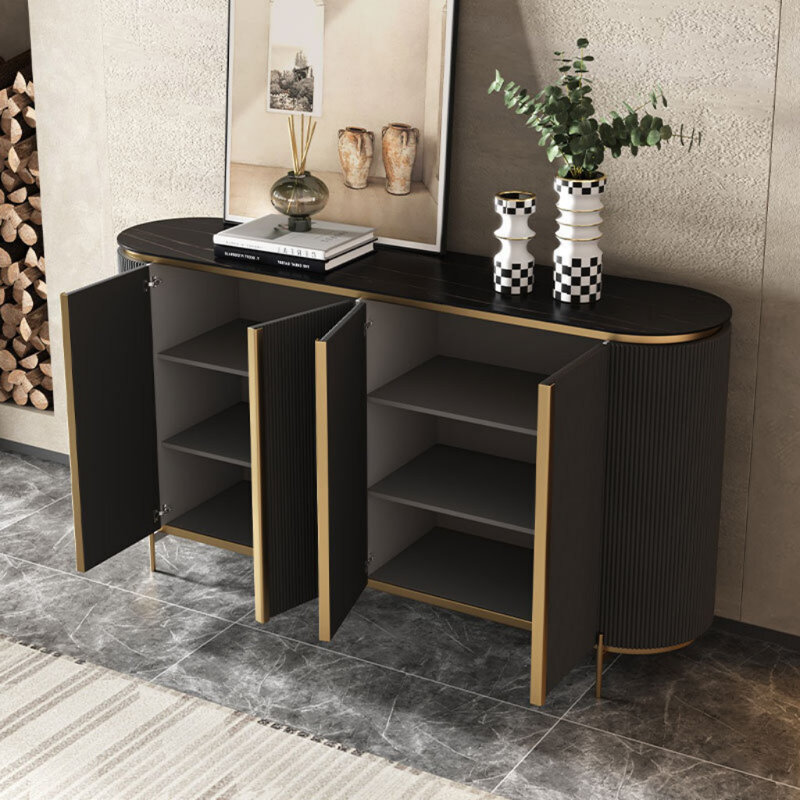Buffet léger et luxueux, H 33,46 po x l 59,06 po x P 15,75 po, Gris