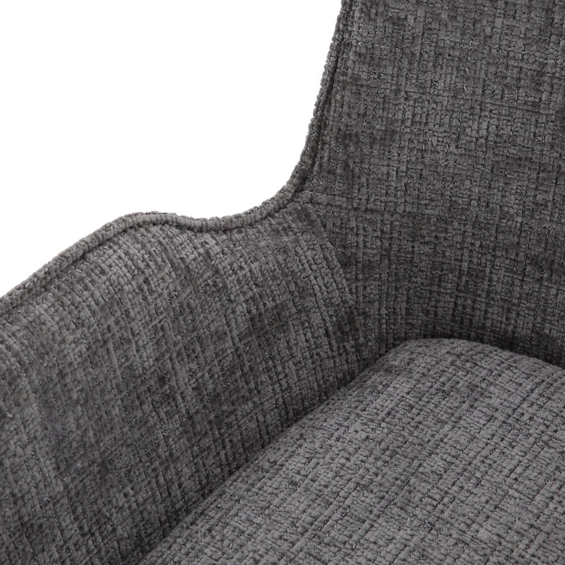Fabric Upholstered Metal Armchair, Grey