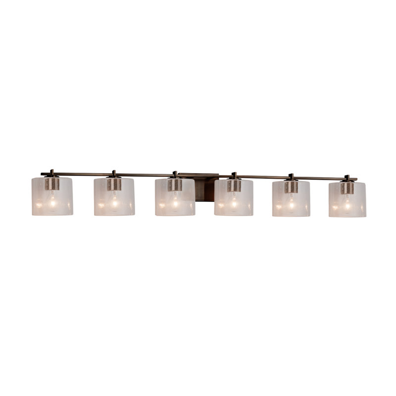 Éclairage pour salle de bain 6 lumières Casson, Bronze foncé, Tissage, DEL dédiée