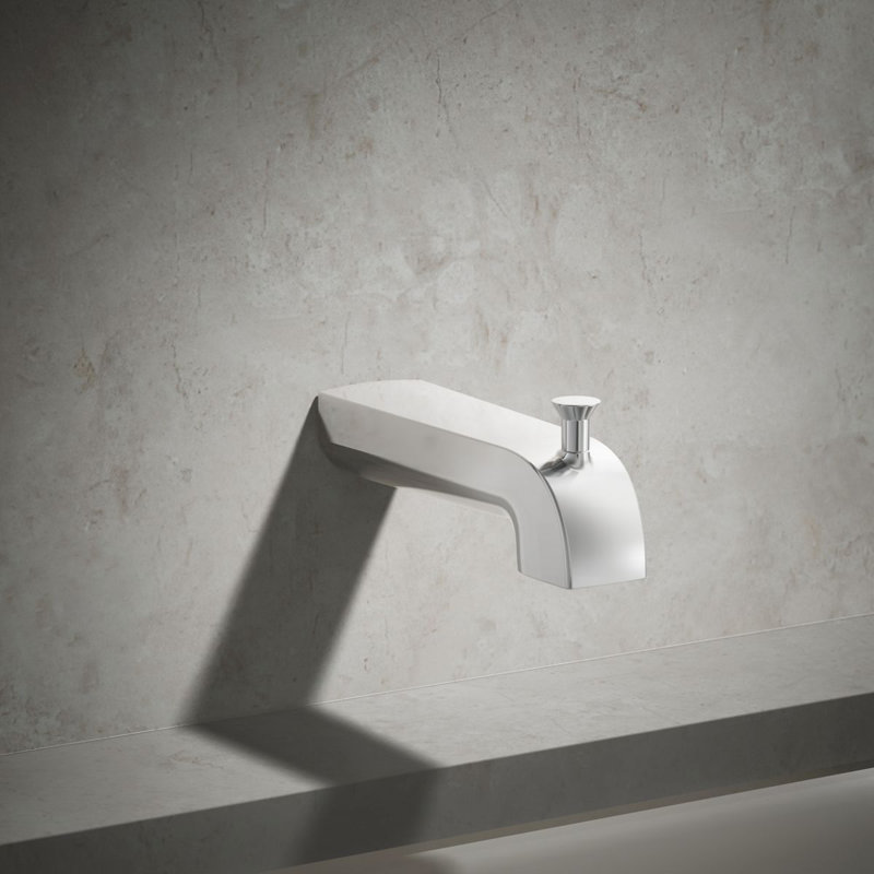 Pitch Wall-Mount Diverter Bath Spout, Polished Chrome