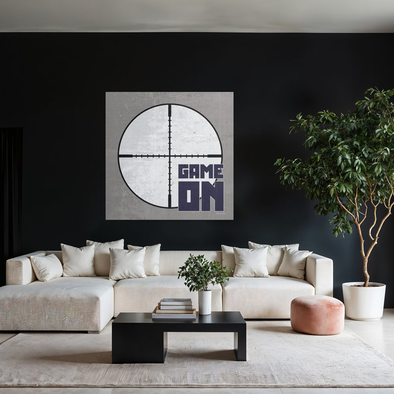 «Game On 1», art contemporain abstrait, H 48 po x l 48 po