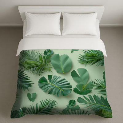 Housses de couette feuilles de palmier tropicales