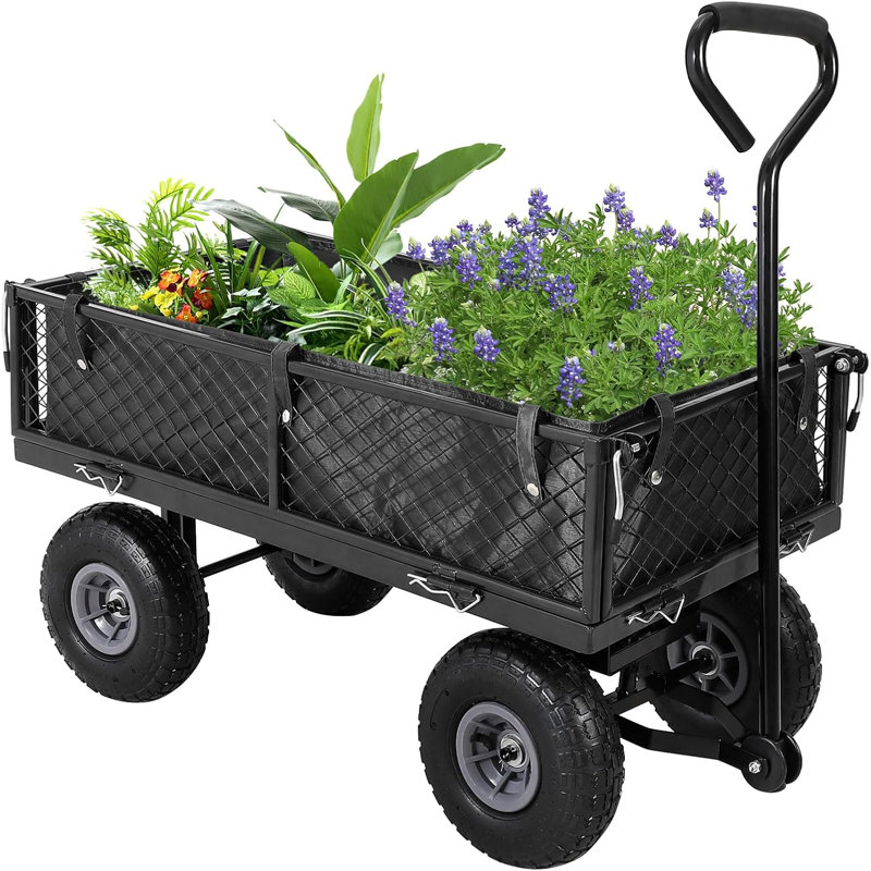 102cm H Utility Cart, Black, 102cm H x 46cm W x 89cm D