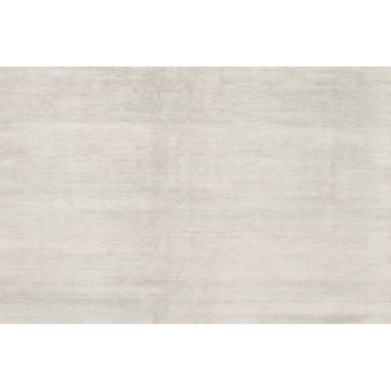Tapis en laine/gris soie 7 pi 10 po x 10 pi à la main one-of-a-kind noué Canterbury