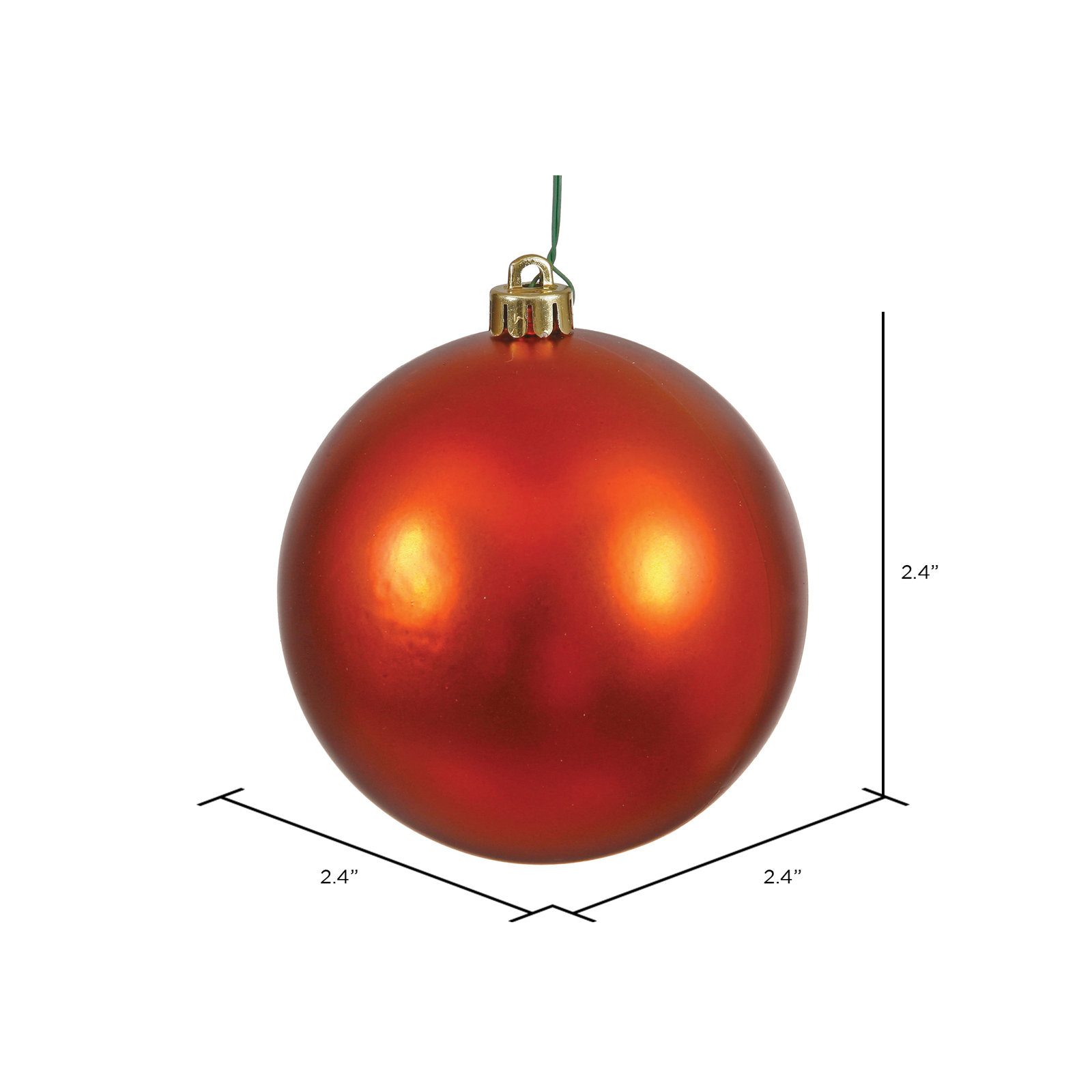 Holiday Décor Ball Ornament, Burnish Orange