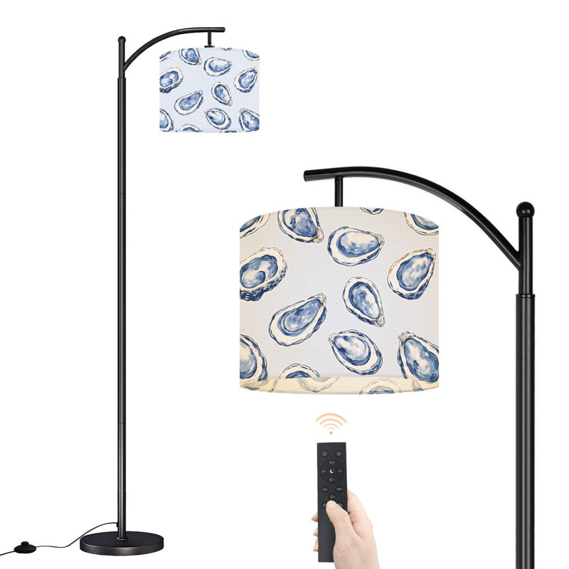 Lampe sur pied à arc avec abat-jour réglable Oyster Blue White