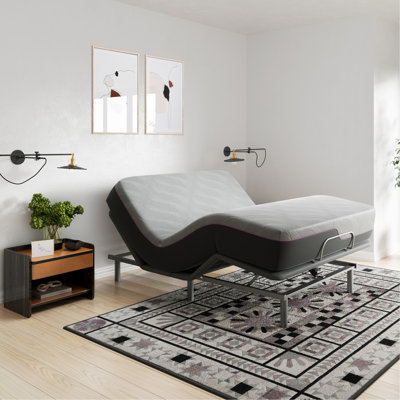 79"X59"X12" Adjustable Bed - Wireless Phone Charging, Ultra Quiet Motor Base With Flashlight 79"X59"X12", Metal Construction